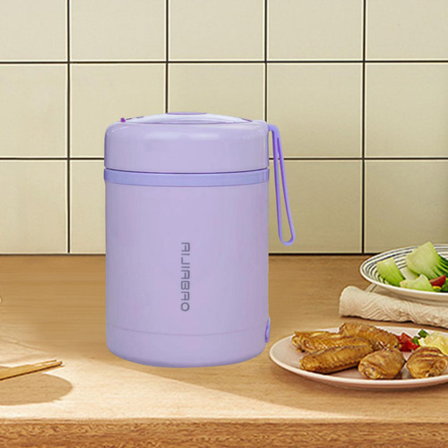 Contenedor De Comida Aislado, Almuerzo Bento Box A Violeta