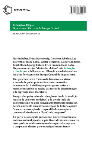 Redenção e utopia: O judaísmo libertário na Europa Central, de Löwy, Michael. Estudos Editorial Editora Perspectiva Ltda., capa mole em português, 2020