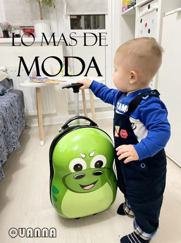 Maleta Para Viaje 16in 3d Mango Retractil Ruedas Dobles 360°