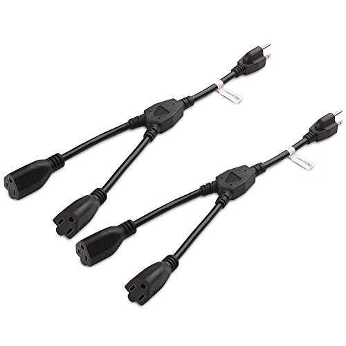 Cable Matters 2-pack 2 Outlet Power Splitter Cord (cable De