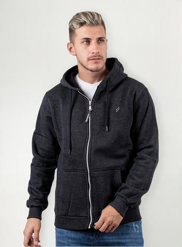 Campera Canguro Hombre Algodón Frisa Buzo Con Cierre Moha
