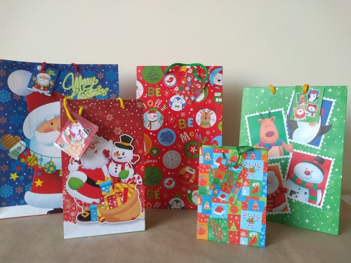 Imagen 2 de 4 de Bolsa De Regalo De Navidad X Docena Y Unidad