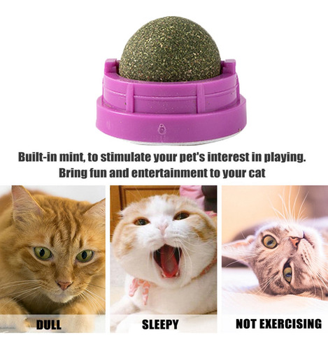 X3 Bola Hierba Gatera Catnip Snack Gatos Bola Adhesiva Cat