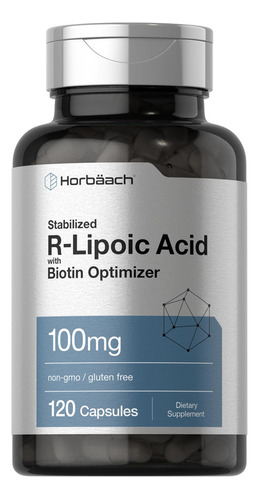 Ácido R-lipoico 100 Mg | 120 Cápsulas | Con Optimizador De