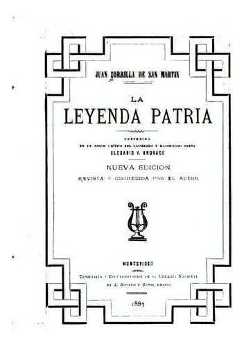 La Leyenda Patria, De San Martin, Juan Zorrilla De. Editorial Createspace, Tapa Blanda En Español