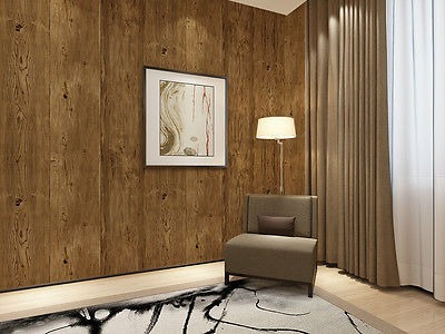 Vintage Woods Panel Forest Wallpaper Rolls Brown Wall Murals