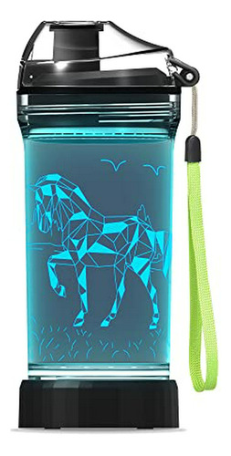 Botella 3d Horse Lightzz - 14 Oz Tritan Bpa Free