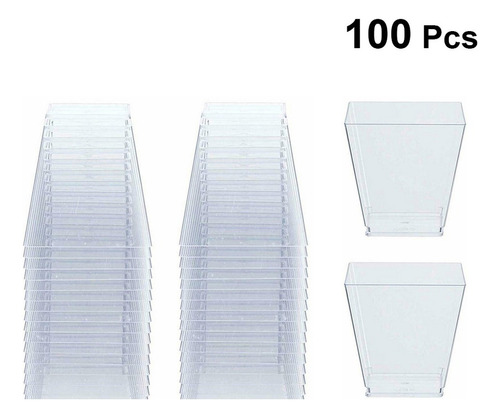 M 100pcs 60 Ml Transparente Postre Vasos Ps Plástico Duro