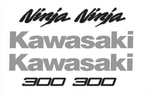 Kit Adesivo Emblema Compatível Kawasaki Ninja 300 Verde 006 Cor MOTO NINJA 300 VERDE