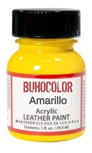 Pintura Para Cuero / Tela / Madera 35ml Amarillo Buhocolor