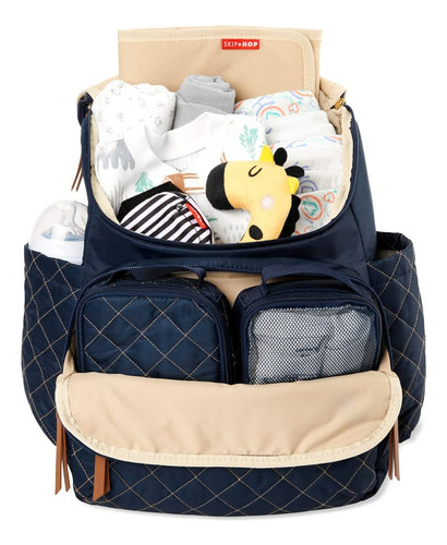 Mochila Bolsa Maternidade Forma Skip Hop Azul Com Trocador