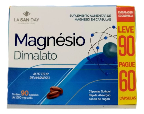 Magnesio Dimalato 350mg (90 Cápsulas) 2 Por Día!!