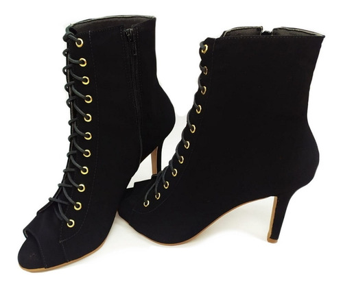 Imagem 7 de 7 de Bota Coturno Feminina Ankle Boot Salto Alto Fino Cano Curto