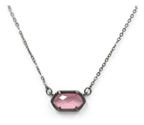 Collar Con Colgante De Piedra De Ojo De Gato Geoméblack Pink