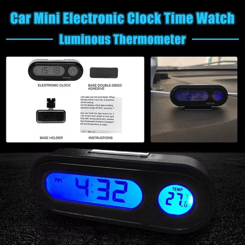 Mini Reloj Electrónico Iluminado Para Salpicadero De Coche