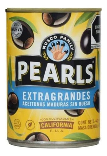 Aceitunas Negras Black Pearls Extra Grandes 6 Pzas De 170gr