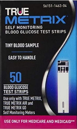 Tiras Reactivas Para Glucosa True Metrix - 50 Tiras