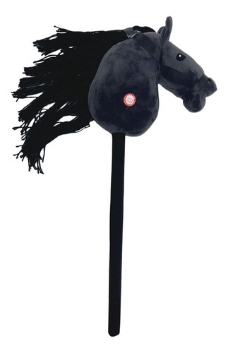 Bastón De Peluche Para Montar , Cabeza Cosida A Mano, Negro