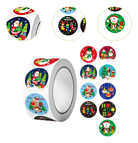 Rollo De Pegatinas Navideñas Para Sobres, Estilo B