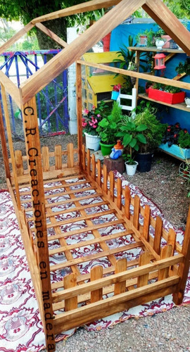 Cunas De Bebe A Cama 1 Plaza Estilo Casita Con Cerco
