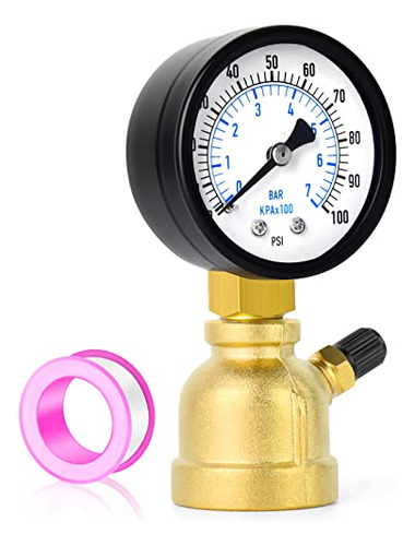 0-100psi Forged Brass Gas Test Pressure Gauges, 3/4  Fn...