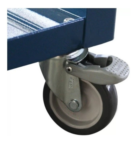 Imagem 3 de 3 de Carrinho Porta Ferramentas 1 Gaveta Galpao Aco Azul Fercar