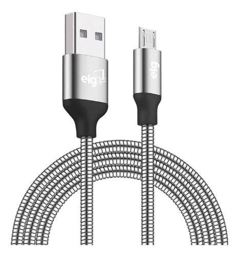 Cabo Inox 1 Metro Carregamento Dados Micro Usb ELG Original