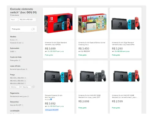 Console Nintendo Switch 32gb Ps4 Ps5 Switchtm (hac-001) Sony