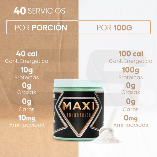 Maxi Suplementos Aminoácidos En Polvo 400g Limón