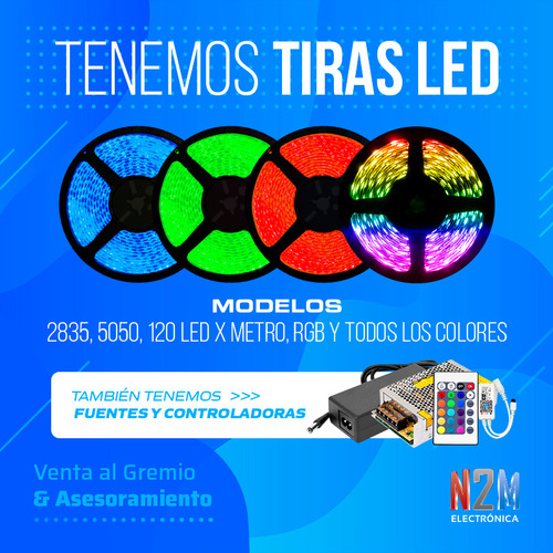 Modulo Led 5050 Smd 3 Chips 30 Lm Azul 12v Exterior Pack 100