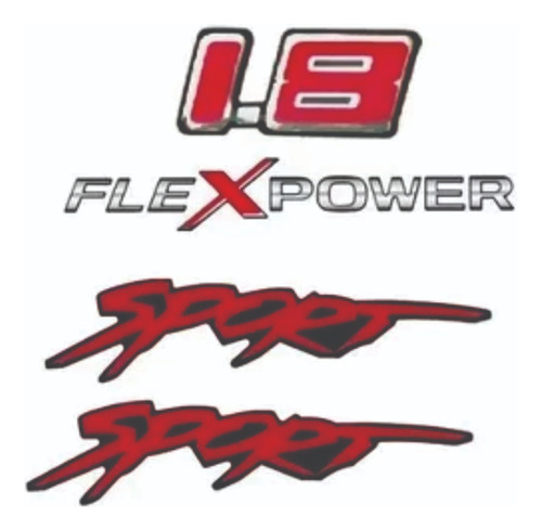 Emblema Resinado 1.8 Flexpower Sport Para Montana 4 Pçs