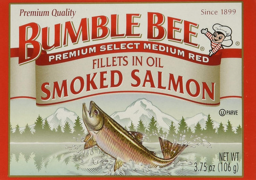 Filetes De Salmón Ahumado En Aceite, Lata De 3.75 Oz