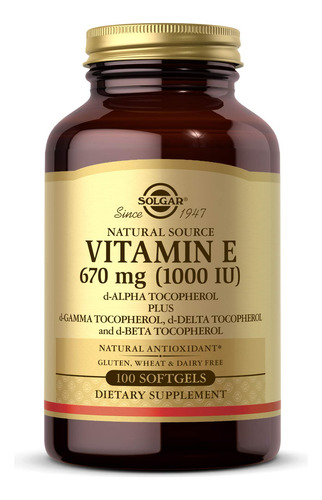 Solgar Vitamina E 1000 Ui 100 Cápsulas Blandas