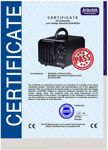 Imagen 5 de 8 de Generador De Ozono Eléctrico Y Purificador De Aire Portatil