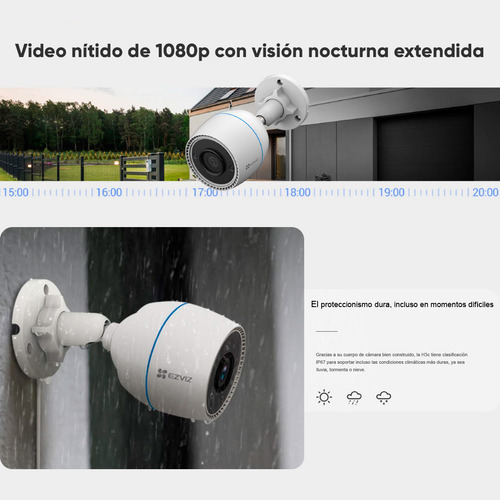 Ezviz Cámara Bala Wifi 2mp H3c-32 Con Detección Humana Micrófono Integrado Con Microsd De 32gb Excelente Vision Cs-h3c Nocturna Ideal Para Uso Exterior