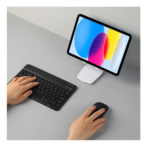 Combo De Teclado Y Mouse Bluetooth Recargable, Juego De De Y Negro. Negro