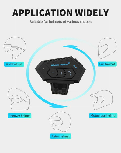 Imagen 10 de 10 de Auricular Manos Libres Casco Moto Bluetooth Batería 500mah