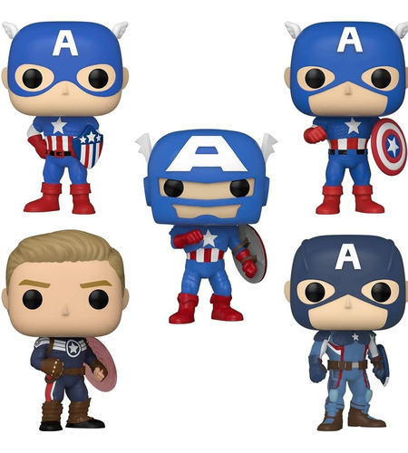 Funko Pop Capitán América (5 Pack) A Través De Las Edades