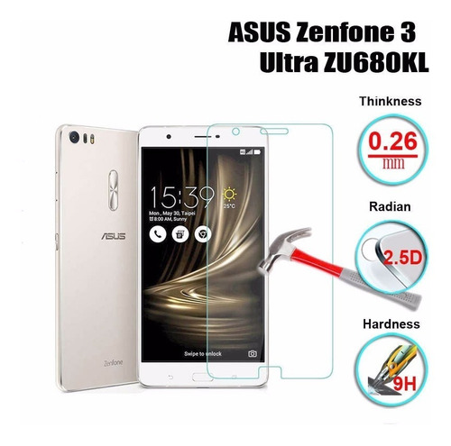 Mica De Vidrio Templado Asus Zenfone 3 Ultra Zu680kl 6.8