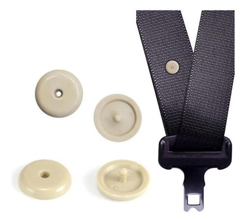 2 Topes Clip Para Cinturon De Seguridad Universal Beige