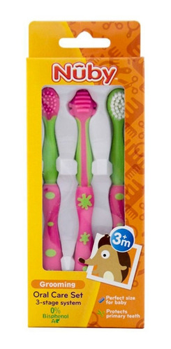 Juego De 3 Cepillos Dentales Nuby Para Bebe
