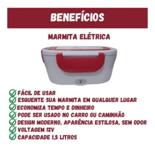 POWER/LAMP Marmita Elétrica Carro Ou Casa Portátil Automática Cor Variado
