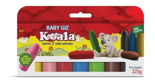 3 Cj Lapis De Cera Gizao 7 Cores Baby Giz Koala Delta Top