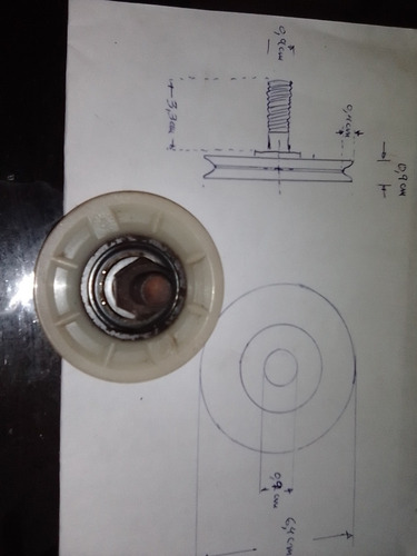 Imagen 4 de 4 de Rueda Para Guaya Puerta Ascensor Otis O Similar