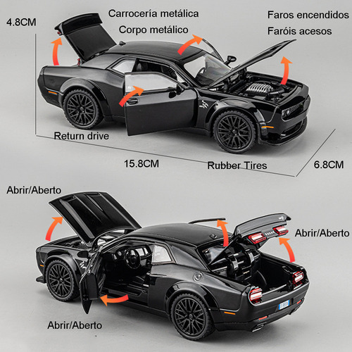 Dodge Challenger Srt Polícia Carro Versão Com Luzes E Som