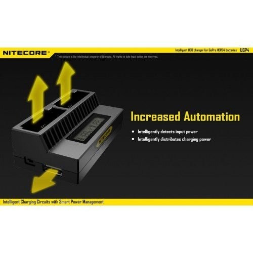 Carregador Usb Inteligente Nitecore Ugp4 P/ Gopro Hero 4 E 3