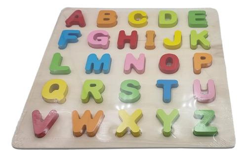 Juego Didáctico Madera Encastre Letras Números Infantil 30cm