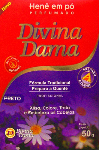 Divina Dama Preto Profissional Perfumado Hene Em Po 01x50gr