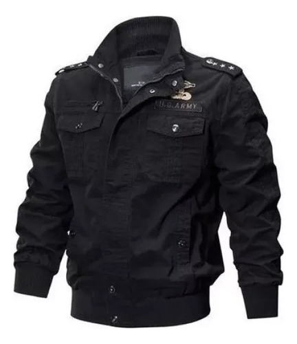 Chaqueta Vaquera Militar Para Hombre Con Cremallera, Chaqueta De Aviador