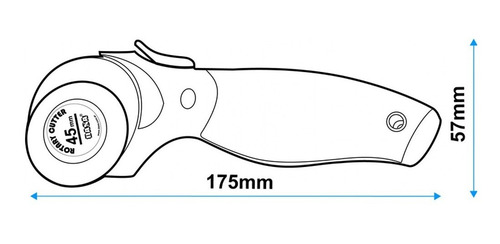 Imagen 4 de 8 de Cutter Rotativo Dasa 45mm De Corte Recto Corta Tela, Cuerina